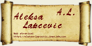 Aleksa Lapčević vizit kartica